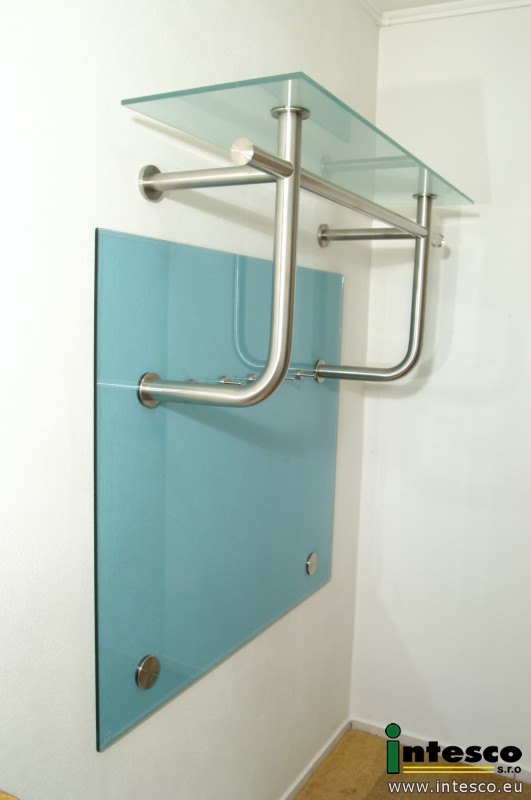 Garderobe Glas Edelstahl