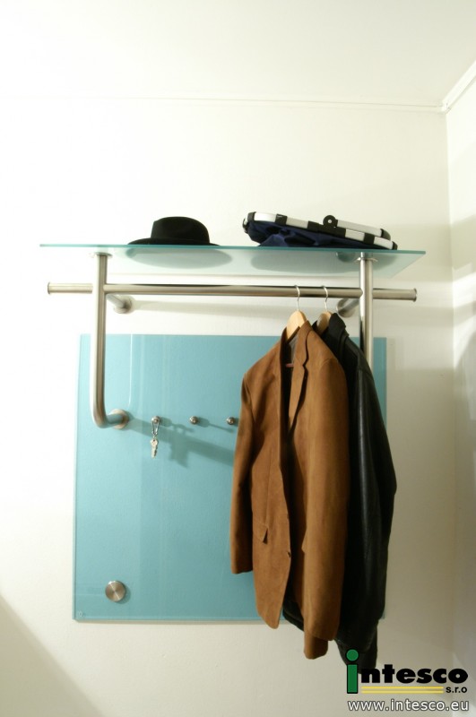 Garderobe Glas Edelstahl