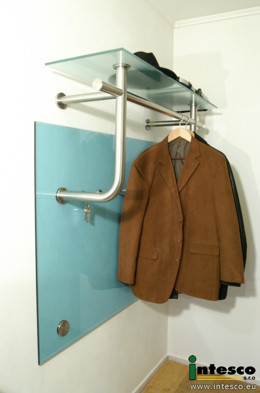Garderobe Glas Edelstahl